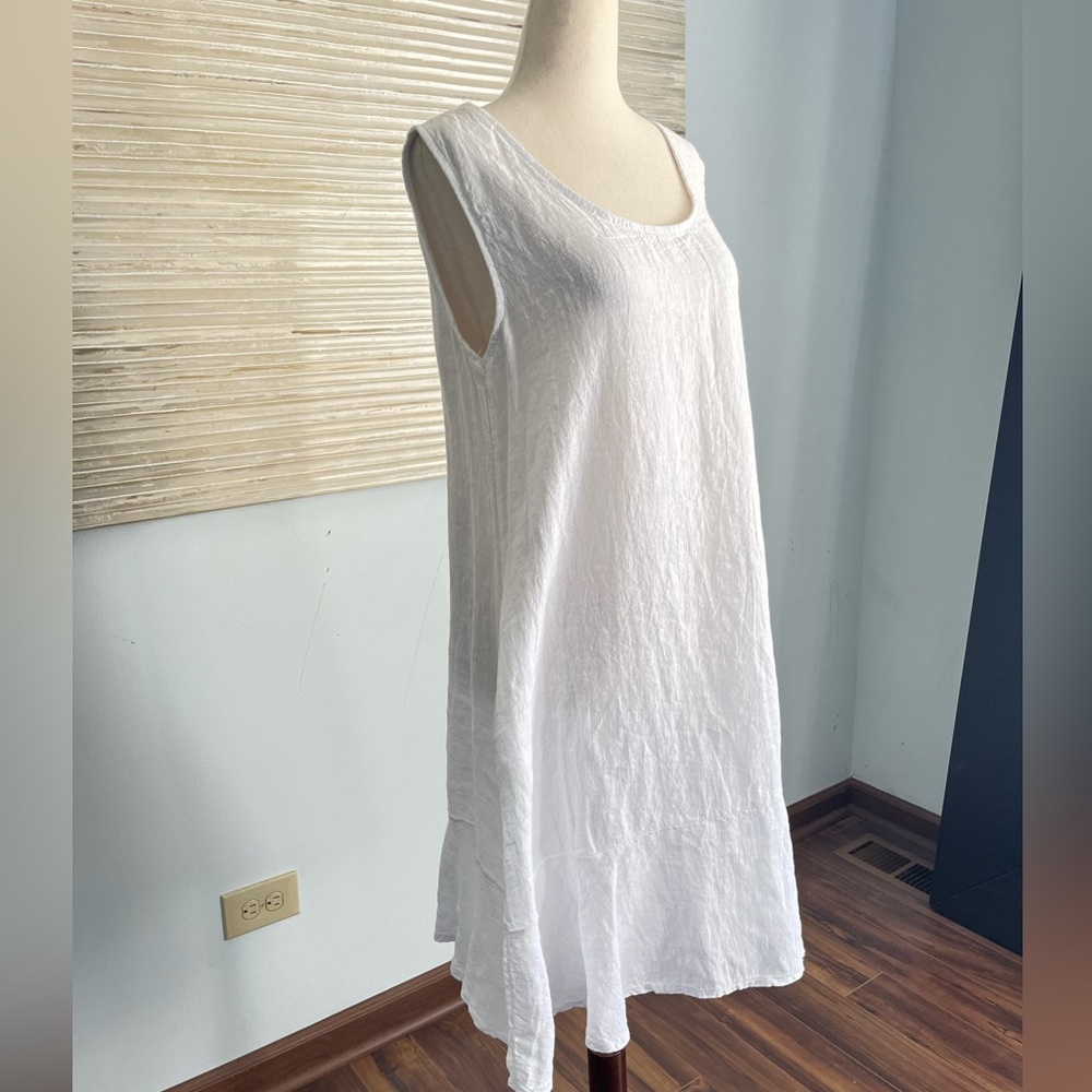 Talia Benson 100% linen tiered hem dress size S - Picture 6 of 10